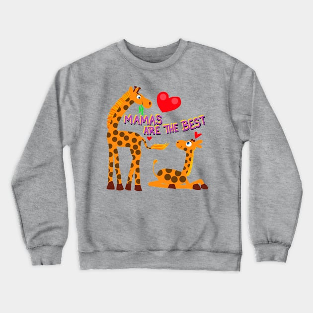 Mothers day giraffes Crewneck Sweatshirt by wolfmanjaq